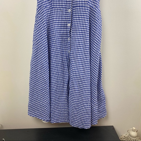 Be by Chetta B Gingham Midi Collared Button Up Shirt Dress Preppy - Picture 6 of 11